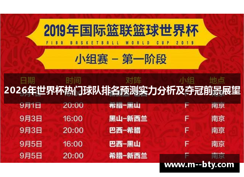 2026年世界杯热门球队排名预测实力分析及夺冠前景展望 2026年世界杯热门球队排名预测实力分析及夺冠前景展望
